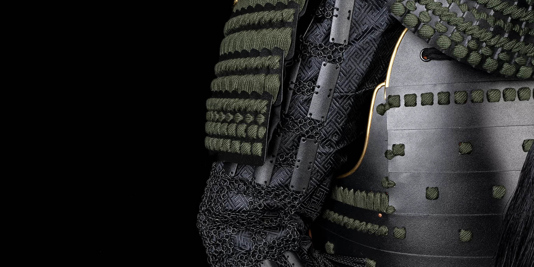 Handgefertigtes lebensgroßes schwarzes Sanada Nobuyuki Samurai-Rüstungs-Yoroi-Set