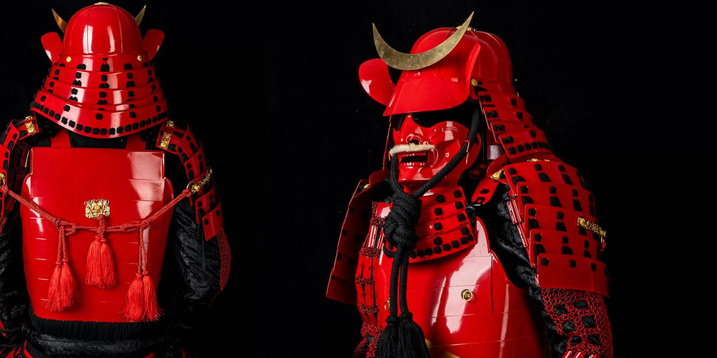 Handmade Red Date Masamune Samurai Armor with Iconic Crescent Helmet