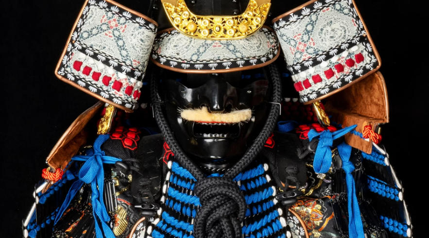 Oda Clan Blue-Black Samurai Armor: Handcrafted Tribute to Nobunaga