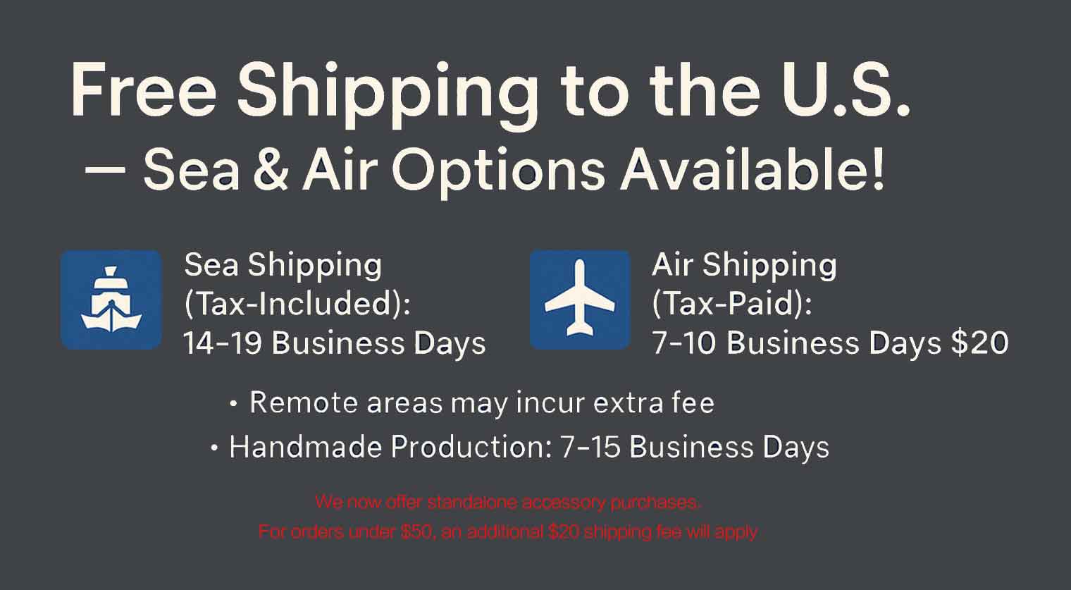 U.S. Tariff Update: New Free Shipping & Tax-Inclusive Delivery Options