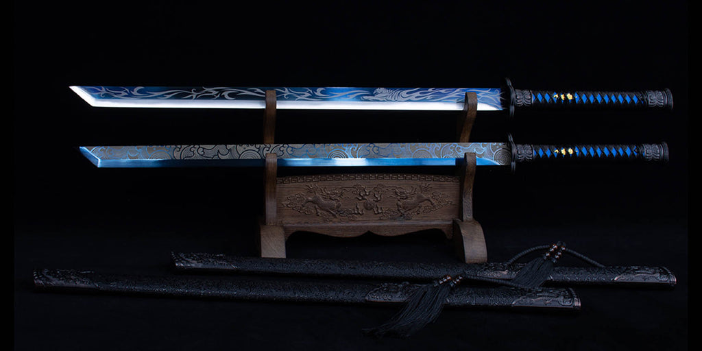 Black Friday Deals: Chinese Tang Dao - Blue Nature, Wolf Head Carved & Ghost Head Dao