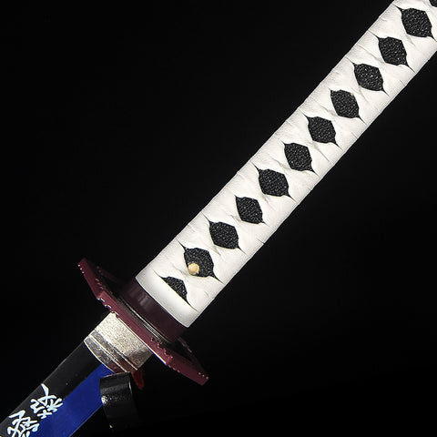 Hand Forged Anime Katana Demon Slayer Tomioka Giyuu Nichirin Sword 1095 High Carbon Steel Clay Tempered