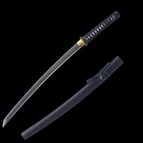 Hand Forged Japanese Wakizashi Sword Damascus Folded Steel Full Tang Sharp-COOLKATANA