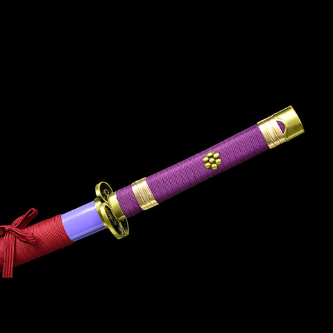 Handmade Anime Katana One Piece Roronoa Zoro's Enma Sword Purple Blade 1095 High Carbon Steel Purple-COOLKATANA