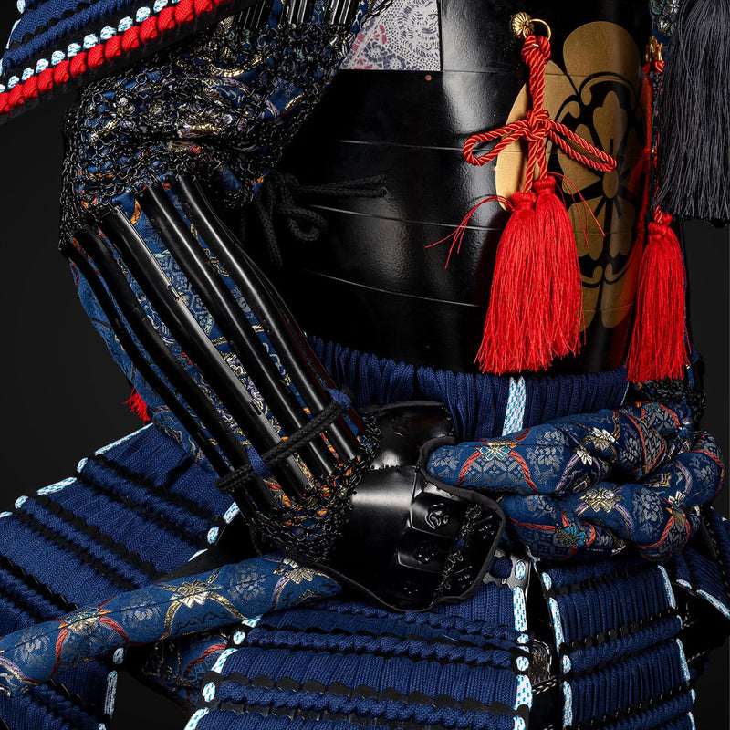 Handmade Life-Size Yoroi, Oda Clan Kachi Blue & Black Samurai Armor ,  