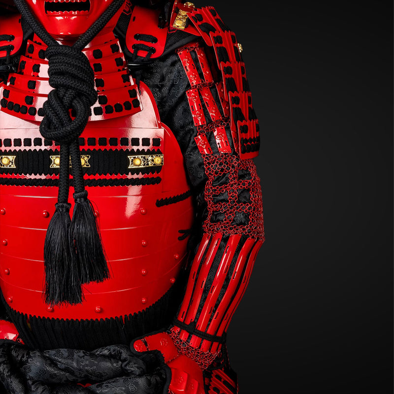 Handmade Tokugawa Clan Red Samurai Armor, Full-Size Yoroi, Japanese Wa 