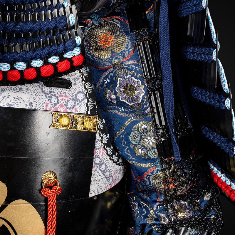 Handmade Life-Size Yoroi, Oda Clan Kachi Blue & Black Samurai Armor ,  