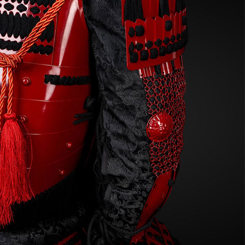 Handmade Red Yoroi with Armor Enchants Minecraft-Inspired Detailing

