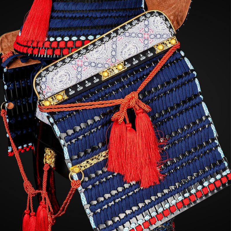 Handmade Life-Size Yoroi, Oda Clan Kachi Blue & Black Samurai Armor ,  