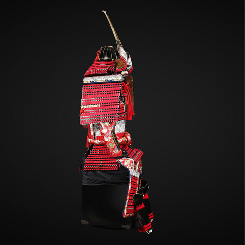 Handcrafted samurai armor, embodying the strength of ancient Greek armor.

