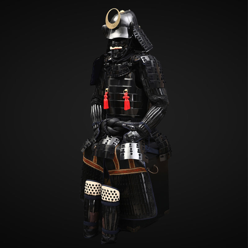 Handmade Life-Size Yoroi Oda Clan Samurai Armor with Black Kachi Helme 