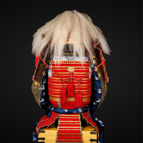 Shining Armor MLP-inspired details, giving a magical, regal touch to the red Takeda samurai armor, adding a brilliant, polished finish that catches the light.

