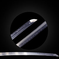 1060 Clay Tempered Small Double HamonBlackand