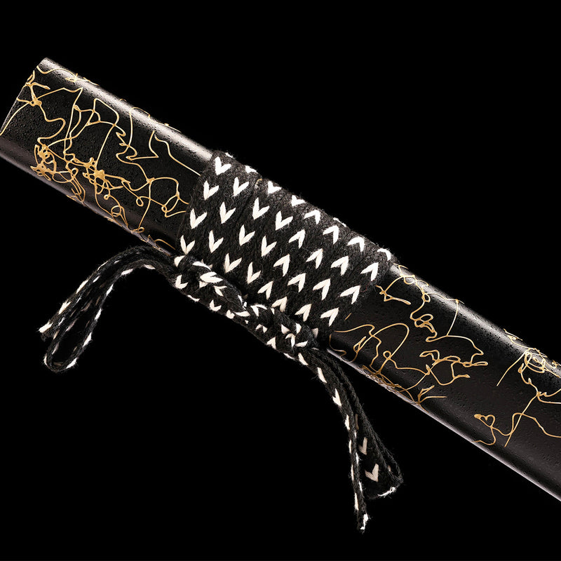 Ghost of Yotei Dark Night Golden Katana 1060 Carbon Steel Sword 