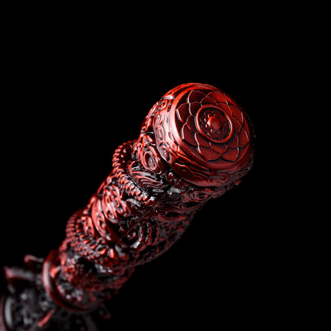 Black Myth Wukong 1:1 Ruyi Jingu Bang Replika-Stab – Schwarz-rote Legierung, goldene Gravur