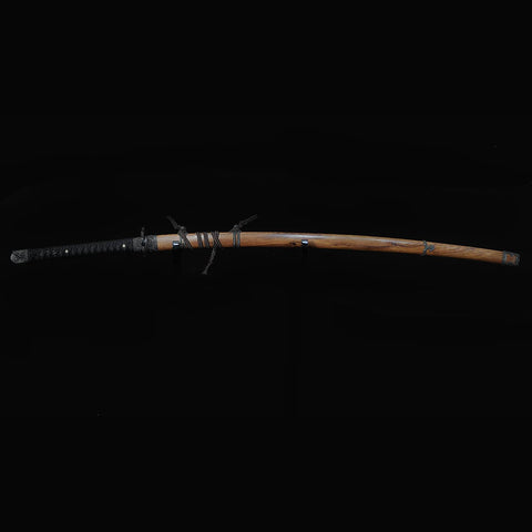 Iron fittings and brass tsuba on Sekiro katana replica

