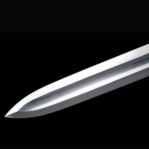 Hardwood handle and iron fittings detail on Conan Mother’s Sword

