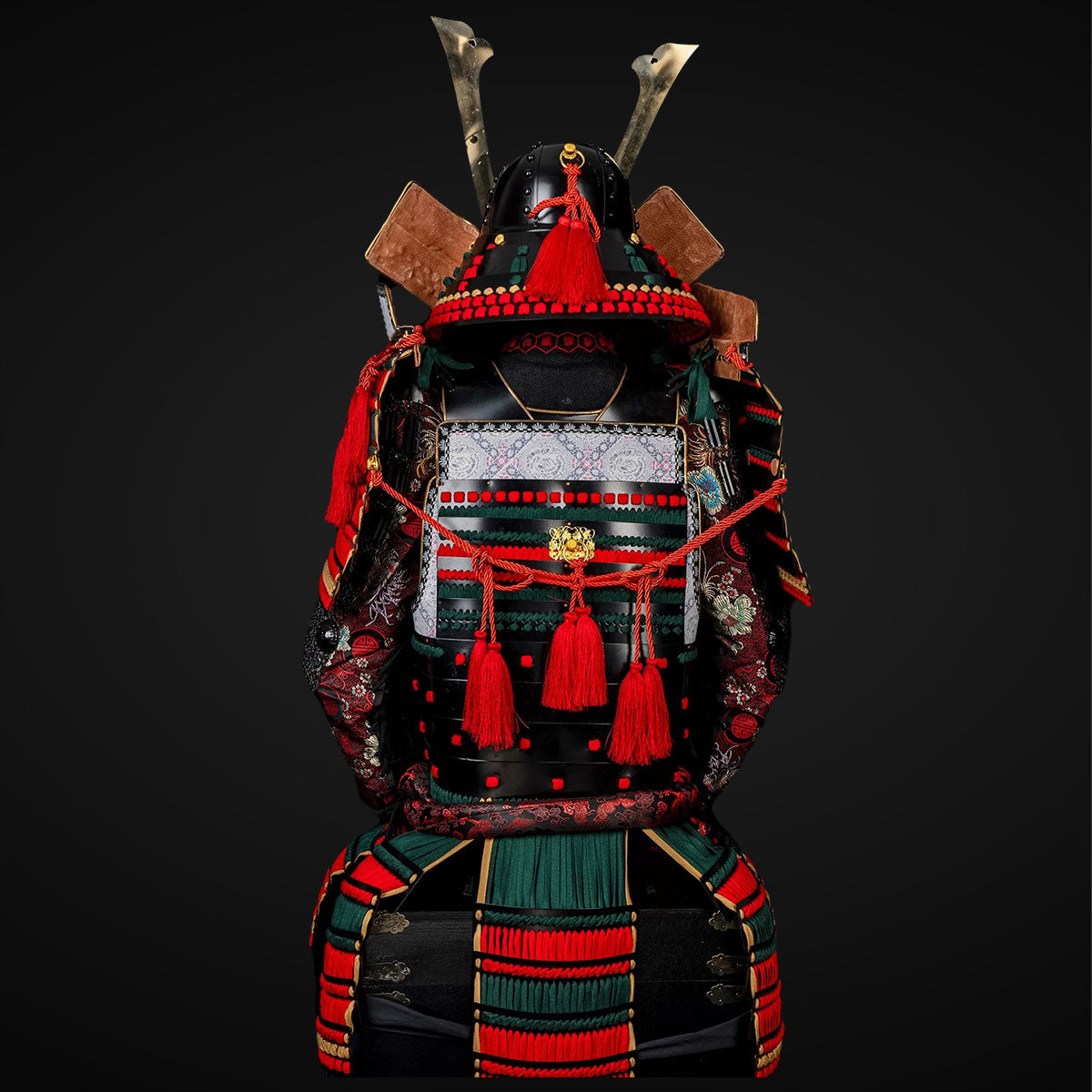 Handmade Oda Clan Red Black Samurai Armor Life Size Yoroi With Helm handmade-oda-clan-red-black-samurai-armor-life-size-yoroi-with-helm