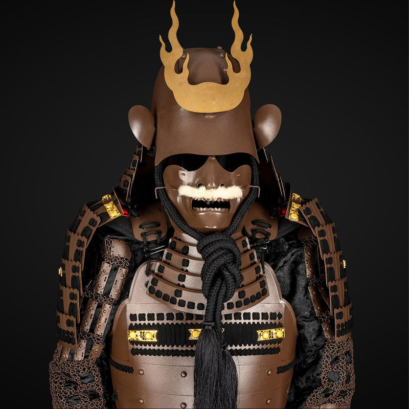 Handmade Life-Size Tokugawa Clan Samurai Armor – Brown Yoroi 