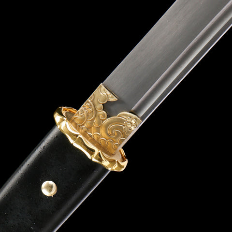 Dark Night Golden Ghost of Yotei katana tsuka with piano lacquer finish QQ-0273U