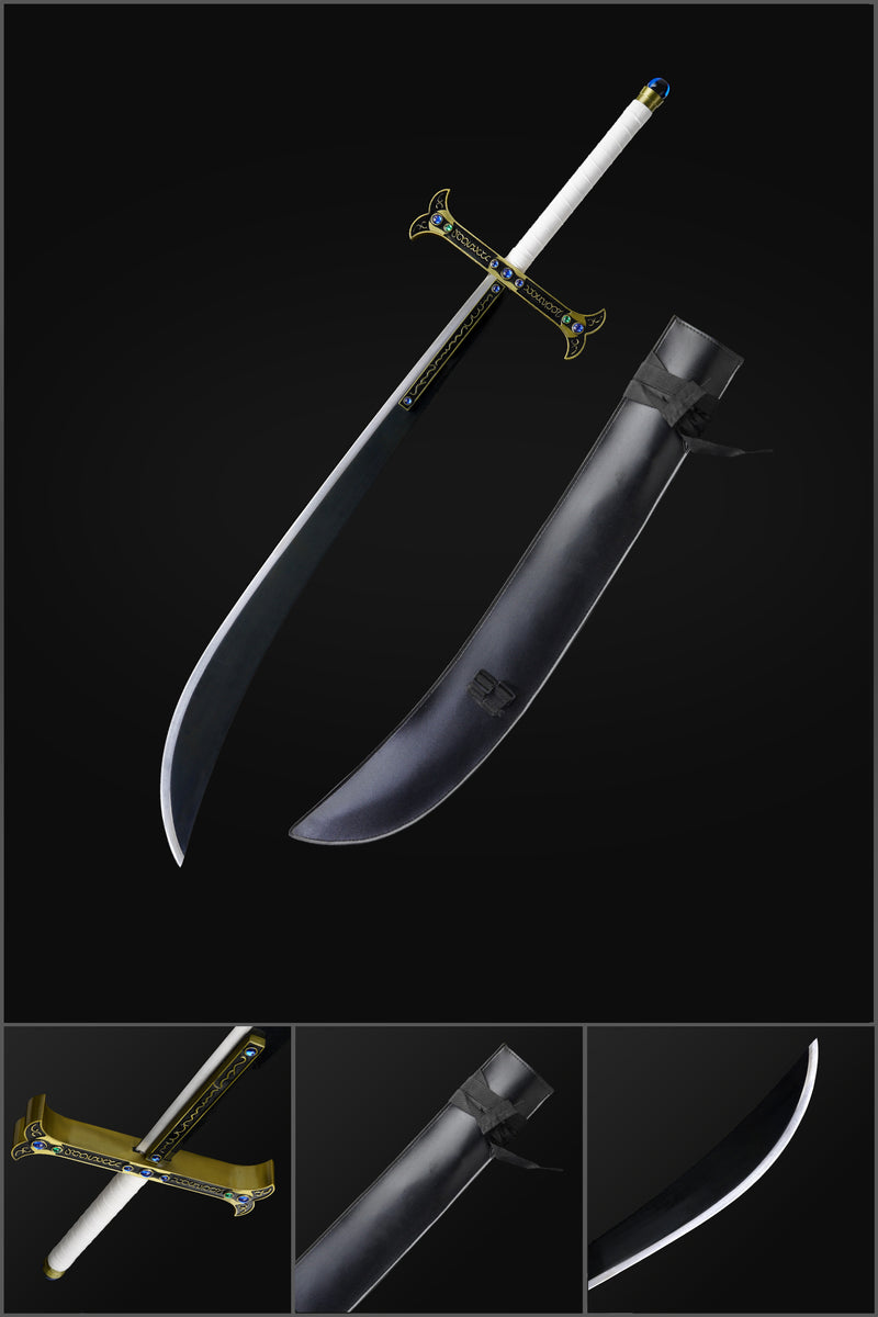 One Piece Dracule Mihawk Yoru Black Sword Replica Anime Katana 