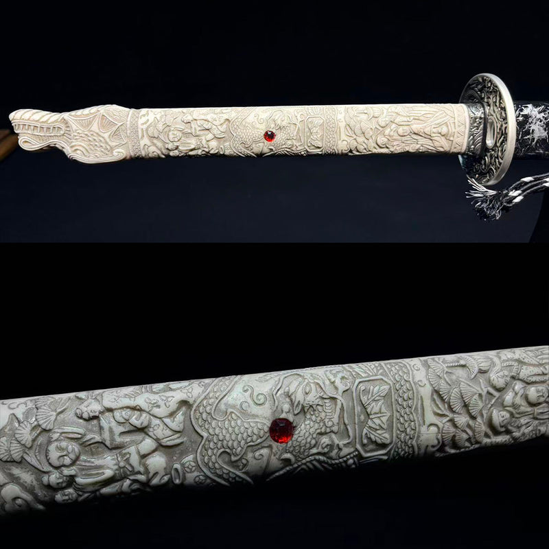 Hand Forged Japanese Samurai Katana Sword Honsanmai Clay Tempered Bone 