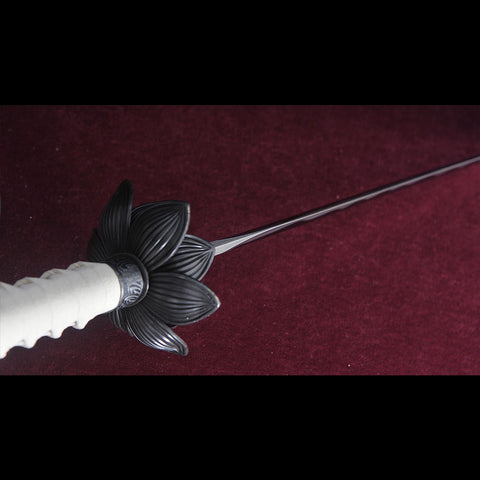9260 spring steel katana performing cutting test
