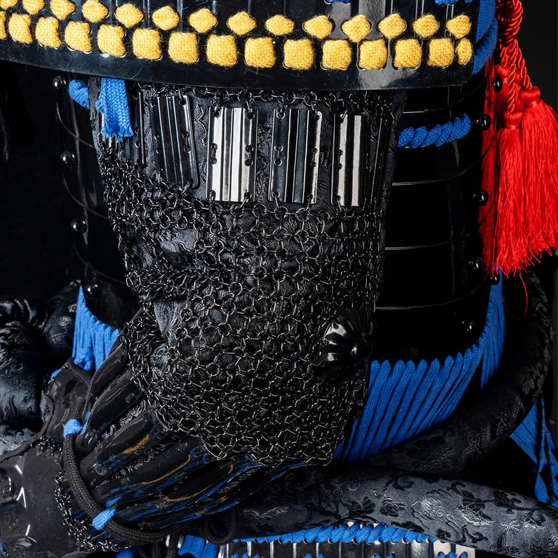 Handmade Life-Size Black & Blue Japanese Samurai Armor Authentic Yoroi 