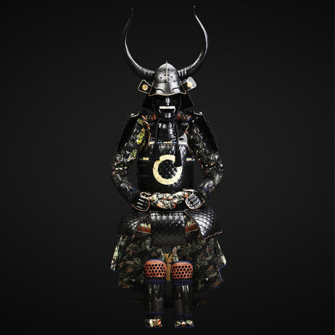 Traditional Japanese Samurai Yoroi Armor with Antler Helmet

