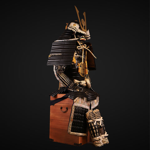 Handmade Yoroi Samurai Armor with Body Armor Water Design Elements

