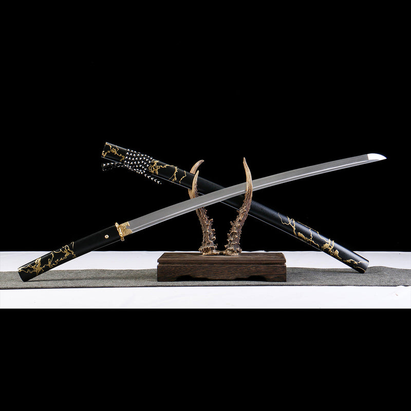 Ghost of Yotei Dark Night Golden Katana 1095 Carbon Steel Sword 