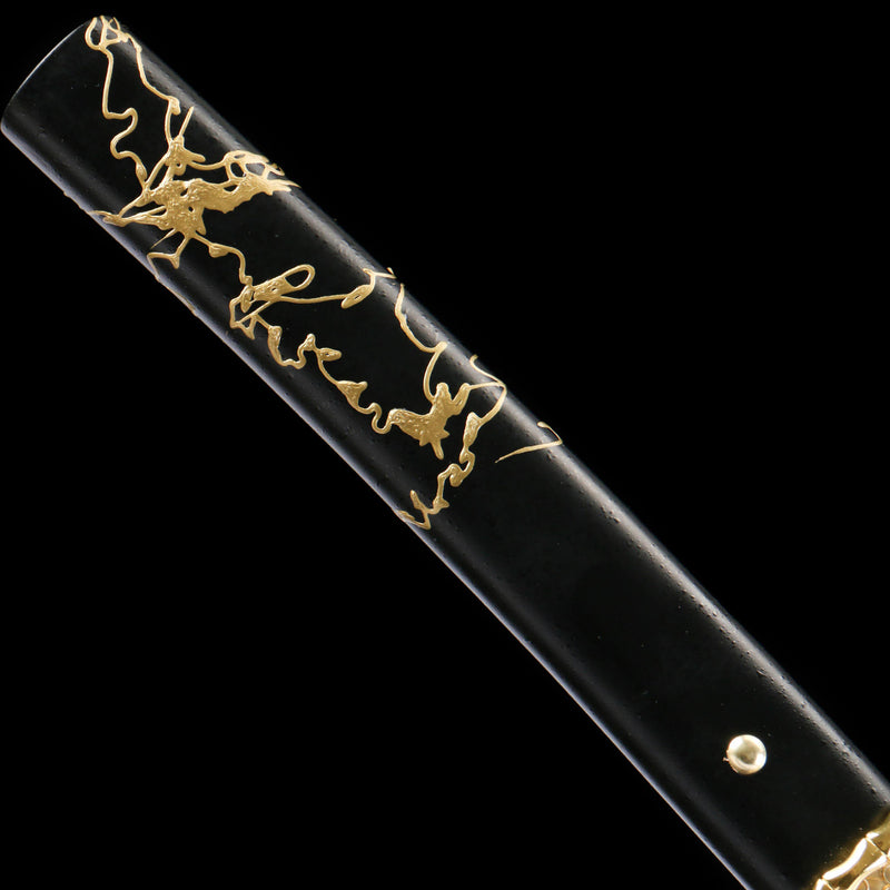 Ghost of Yotei Dark Night Golden Katana 1095 Carbon Steel Sword 