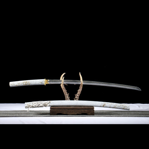 Ghost of Yotei Atsu Gilded Dawn Damascus Samurai Sword unsheathed QQ-0270U QQ-02702U