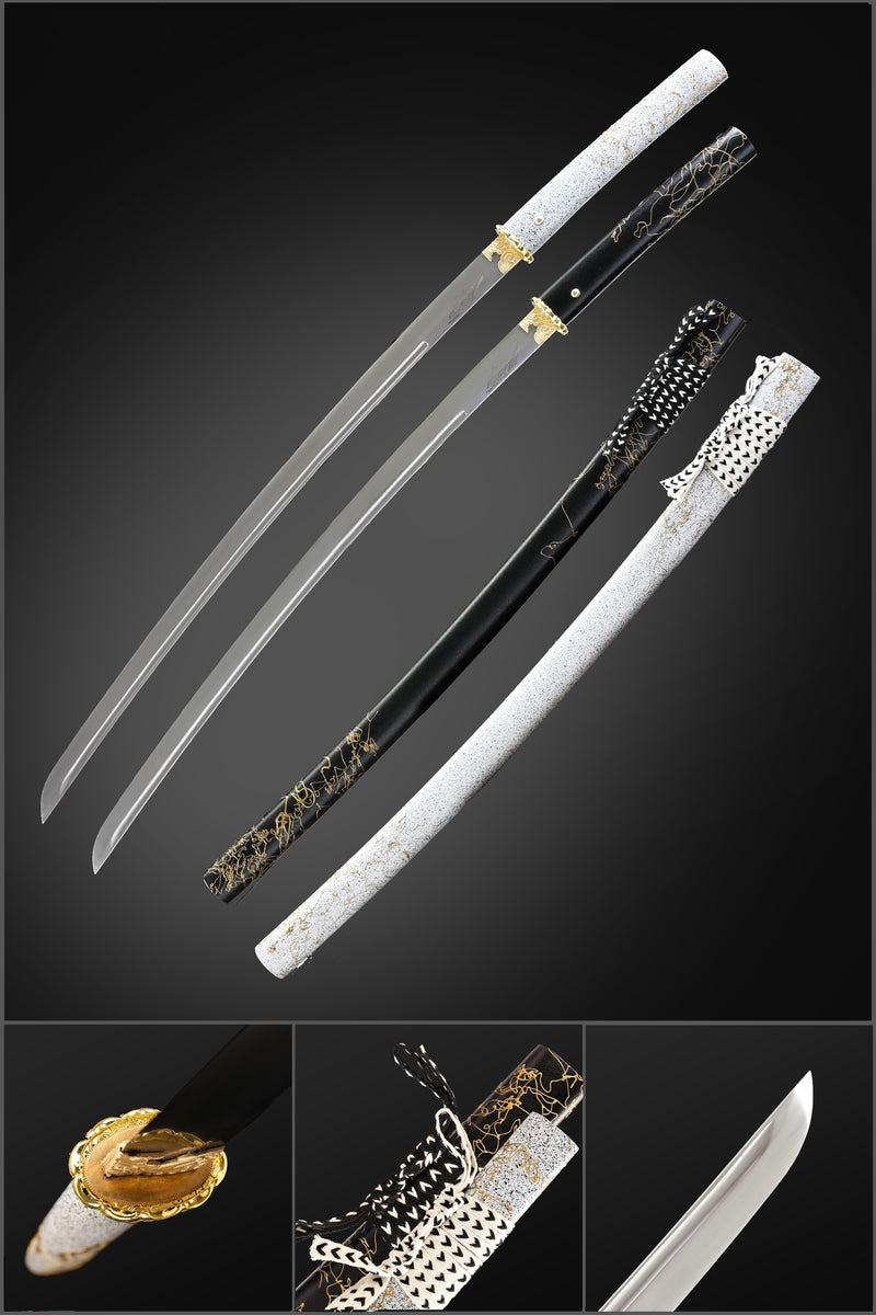 Ghost of Yotei Dark Night Golden Katana 1060 Carbon Steel Sword 