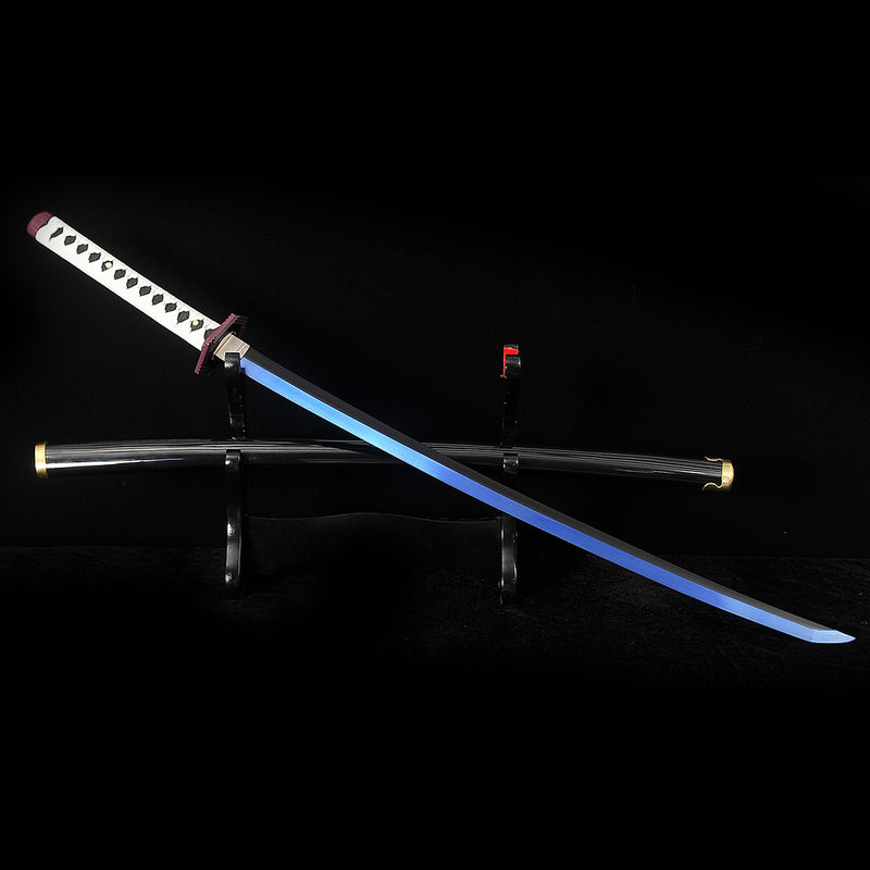 Hand Forged Anime Katana Demon Slayer Tomioka Giyu Nichirin Sword 1095 