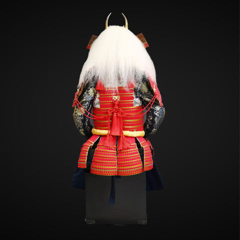 Kensei armor-inspired design, incorporating ancient Japanese samurai aesthetics with a focus on combat-ready practicality and superior protection, enhanced by the white yak-haired helmet.

