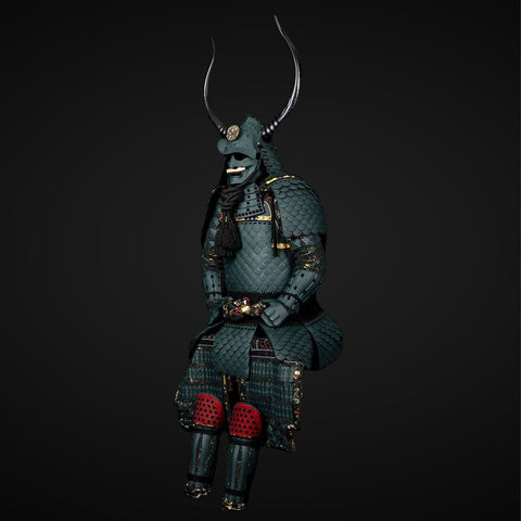 Life-Size Sanada Clan Yoroi with Under Armor Football Gloves Touches

