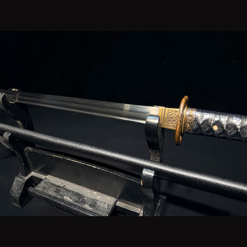 Hand Forged Japanese Ninja Sword Honsanmai Straight Blade Ninjato Kiri 