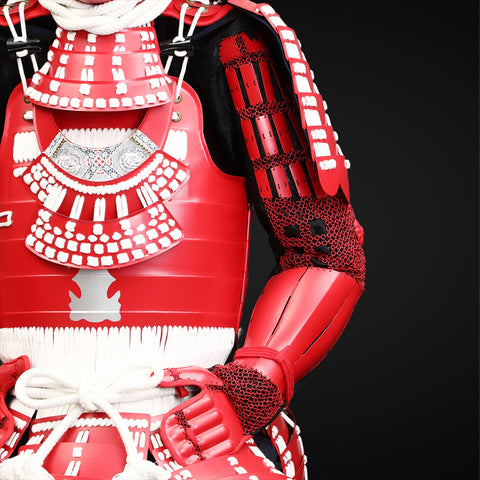 Under Armor Slides and Sanada Yukimura's Handmade Red Samurai Armor Display

