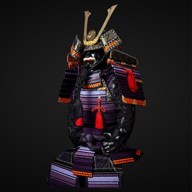 Handmade Oda Clan Kachi Black & Purple Life-Size Yoroi Samurai Armor 
