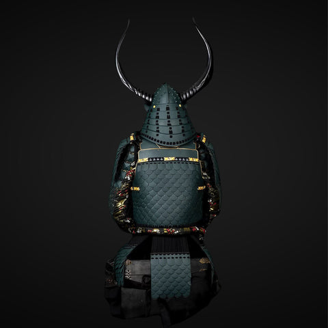 Full Green Samurai Yoroi with Under Armor Flip Flops Inspired Detailing

