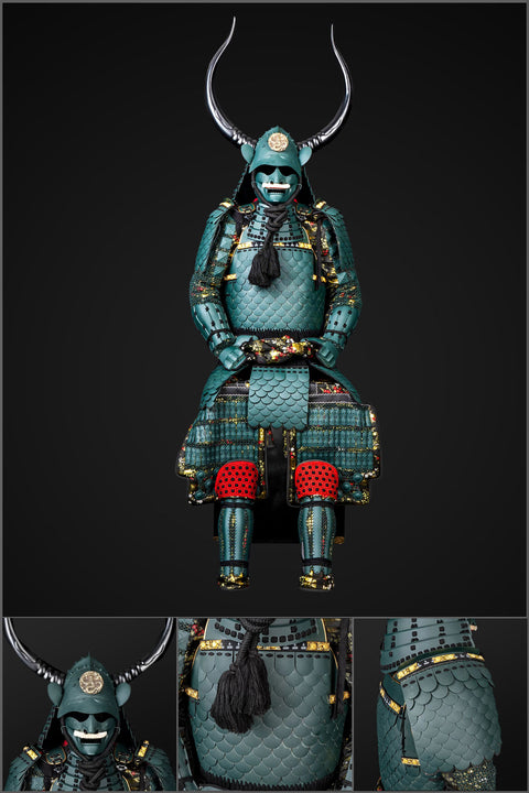 Handmade Green Yoroi - Sanada Nobuyuki Clan Life-Sized Samurai Armor

