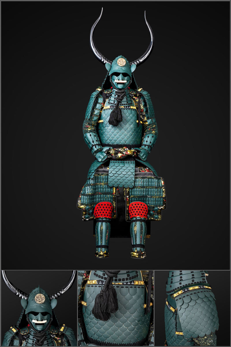 Cod Green Samurai Handmade Green Yoroi - Sanada Nobuyuki Clan Life-Sized Samurai Armor ...