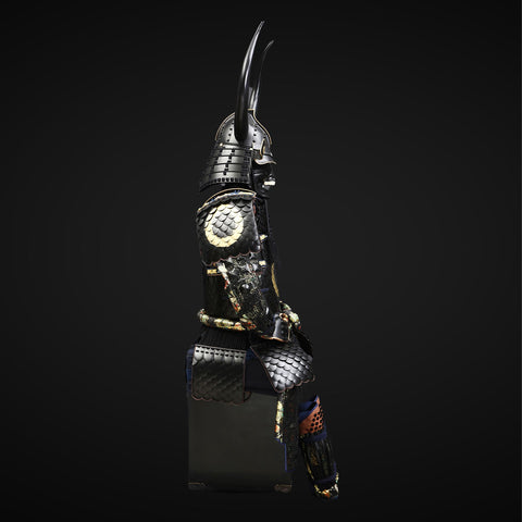 Handcrafted Life-Size Samurai Yoroi with Deer Antlers


