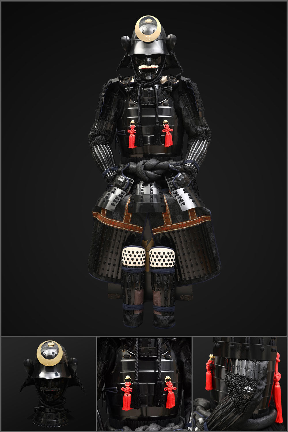 Handmade Life-Size Yoroi Oda Clan Samurai Armor with Black Kachi