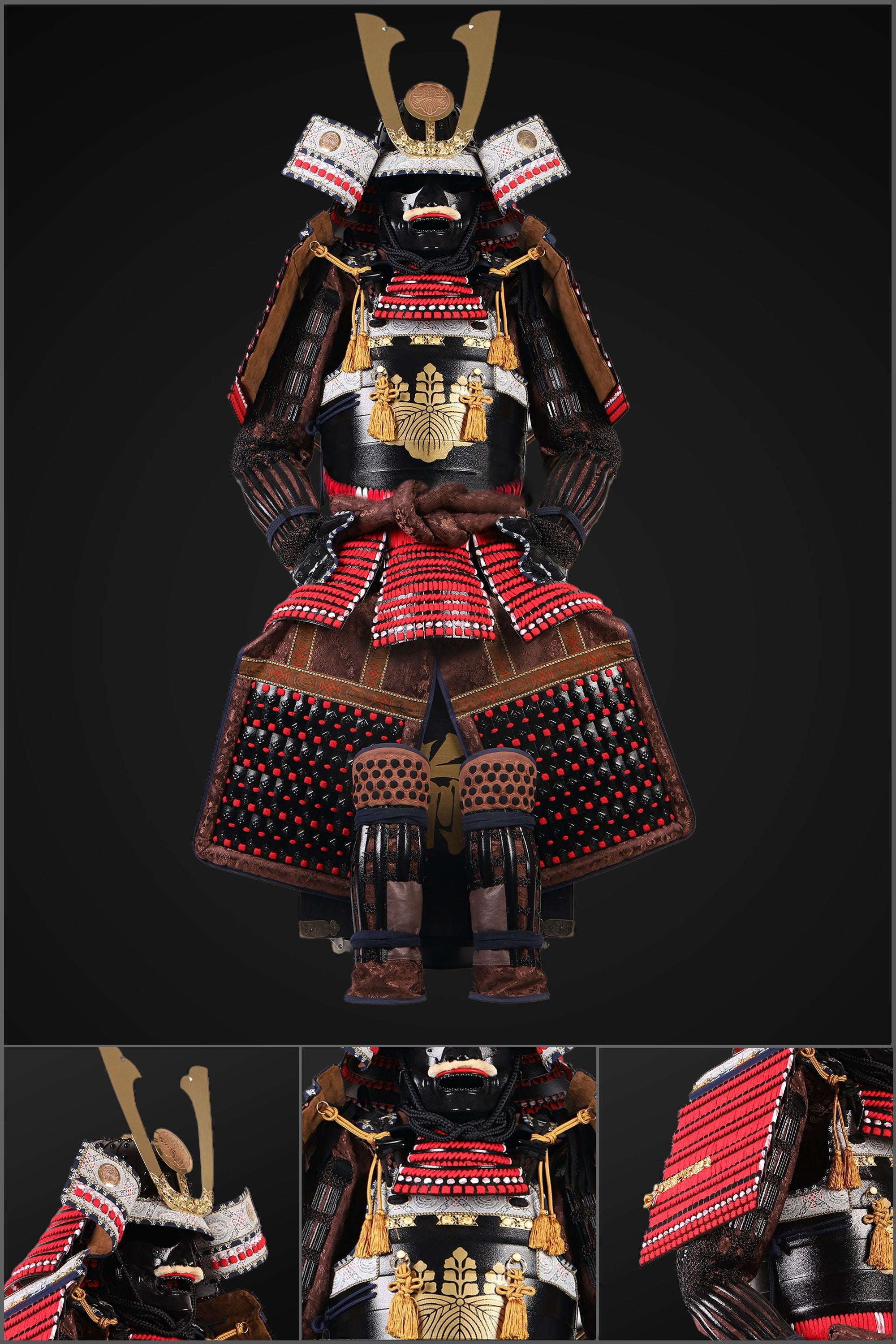 Handmade Life Size Yoroi,Takeda Clan Red Samurai Armor with Kuro