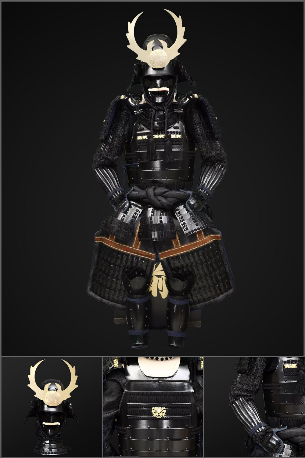 Handmade Life Size Yoroi,Tokugawa Clan Black Samurai Armor Set