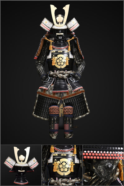 HHandmade Oda Clan Samurai Armor with Kuro Kuwagata Kabuto Helmet