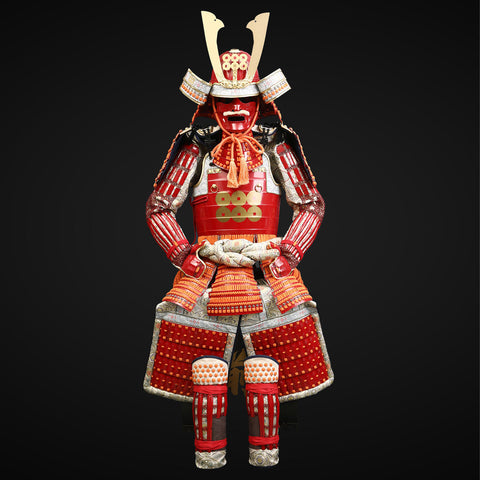 Flying heritage combat armor with historical influences, blending traditional samurai armor design with modern combat aesthetics.

