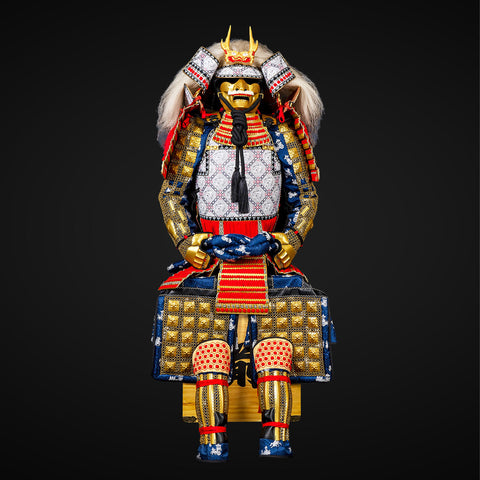 Takeda Clan red samurai armor, combining traditional Japanese craftsmanship with modern influences like road armor bumpers for added protection and resilience.


